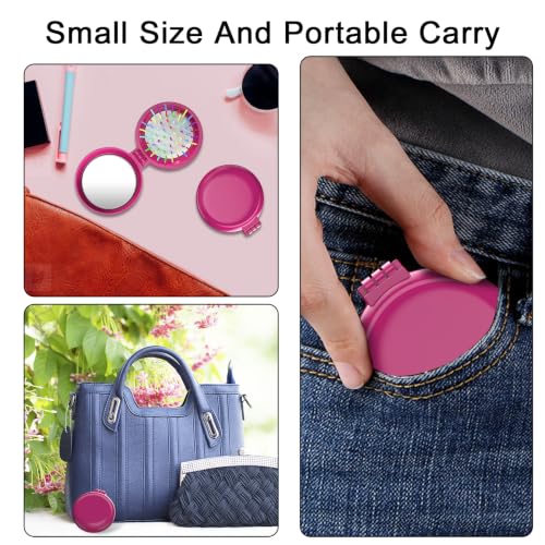 ONLYFU 18 Pcs Mini Portable Folding Travel Hair Brush with Mirror