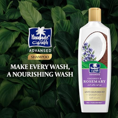 Parachute Advansed Rosemary Anti-Dandruff Shampoo 11.5 Fl Oz x2 with Coconut - Nourishing Hair & Scalp Detox