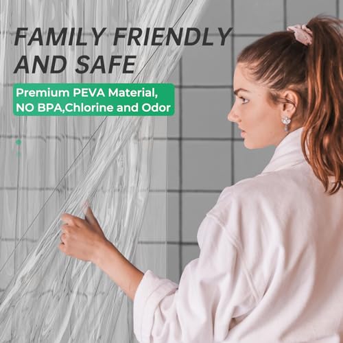 AmazerBath Heavy Duty Clear Shower Curtain Liner 60x60 Inches