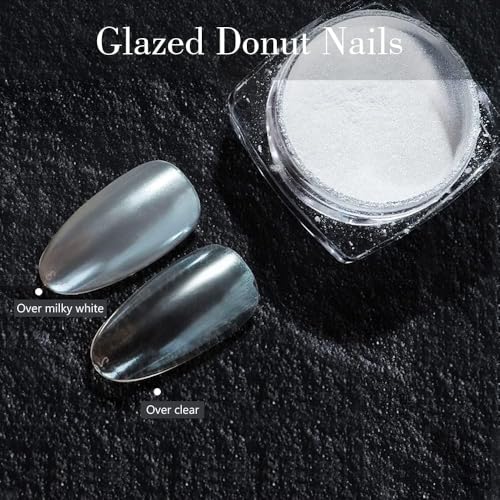 Pretty Diva White Pearl Chrome Nail Powder - 1g Glossy Finish