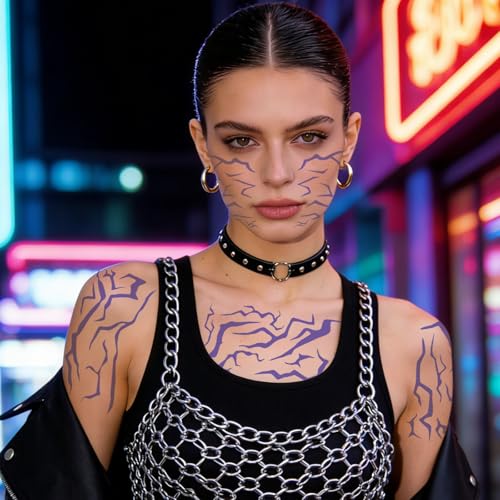 Glow in the Dark K-Pop Temporary Tattoos Kit - 12 Sheets
