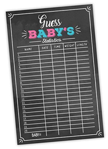 Gender Reveal Game Poster - 11x17 Black & Pink/Blue Decoration