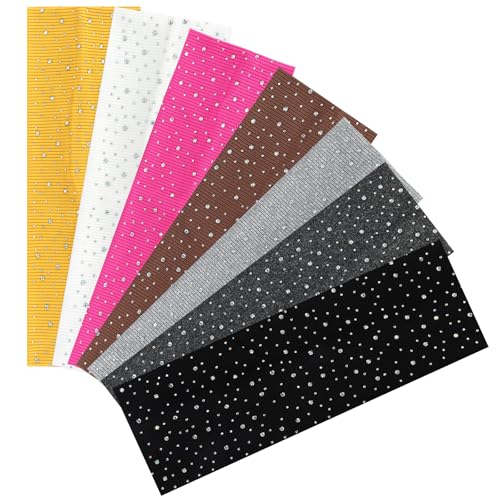 7 Pcs Rhinestone Wide Headbands for Women Non Slip, Elastic Head