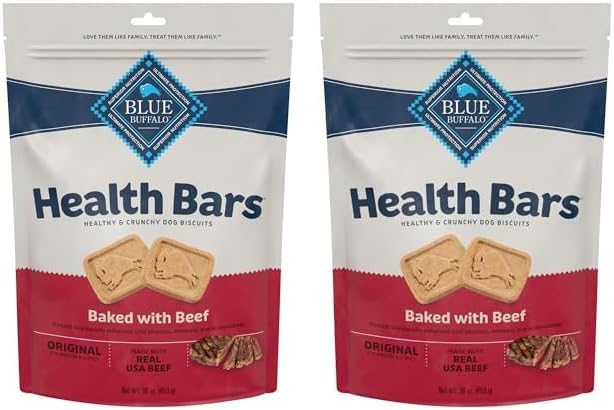 Blue Buffalo Dog Treats - Pumpkin & Cinnamon Crunchy Health Bars | Oven-Baked, Natural Ingredients, 16 oz.