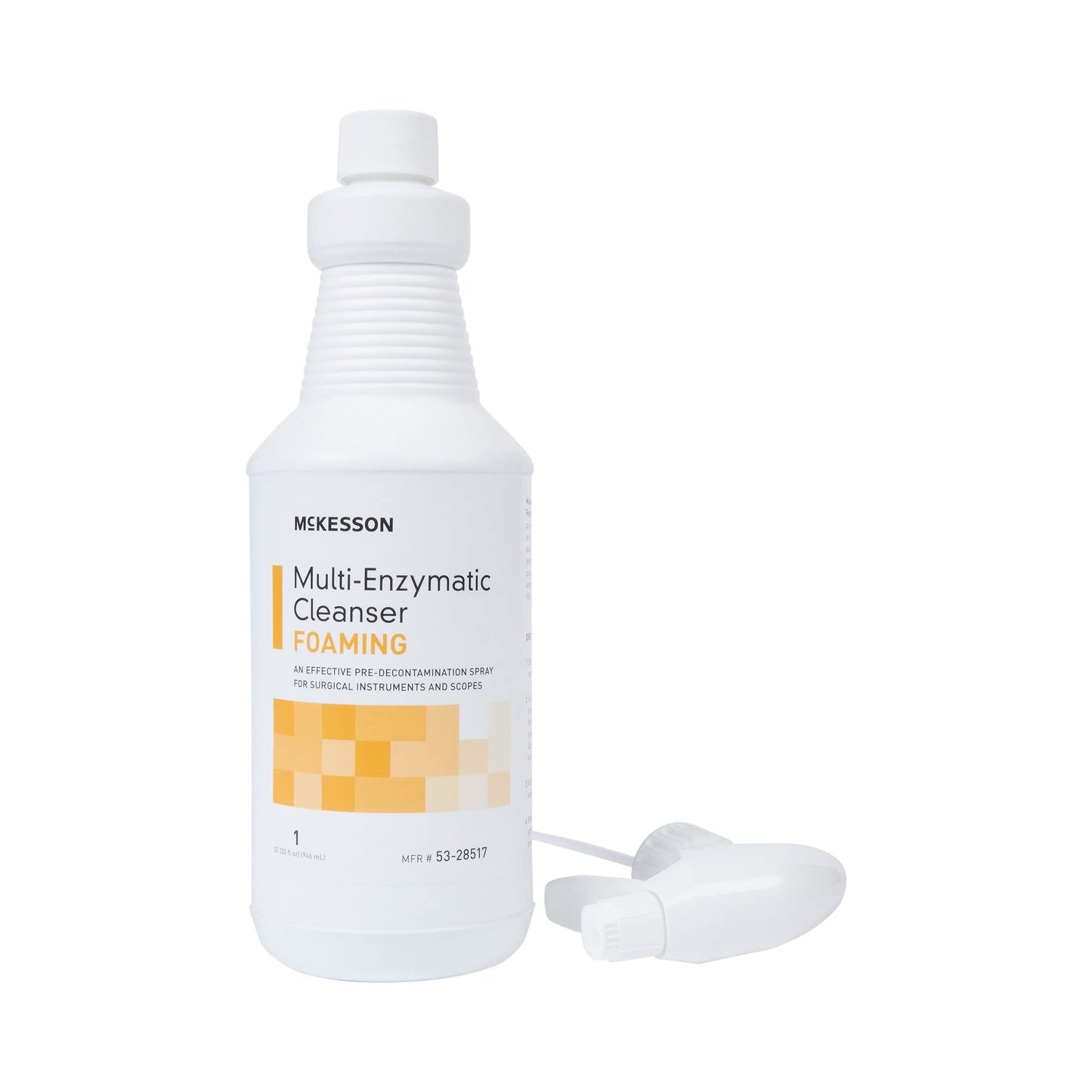McKesson Multi-Enzymatic Cleanser for Surgical Instruments & General Healthcare Equipment, 32 oz [Pack of 1] Foaming, Fresh Rain
