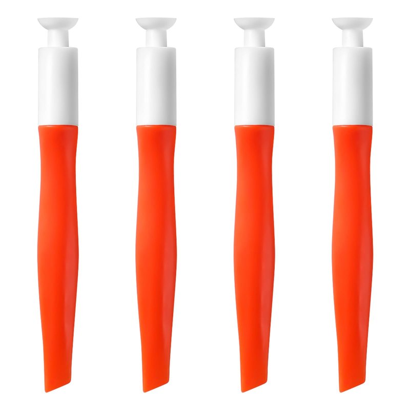 4Pcs Orange Press-Type Nail Tool, Silicone Material Long Nail Helper Tool Both Ends Can Be Used, Non-destructive Nail Replacement Suitable for Beginners & Professionals