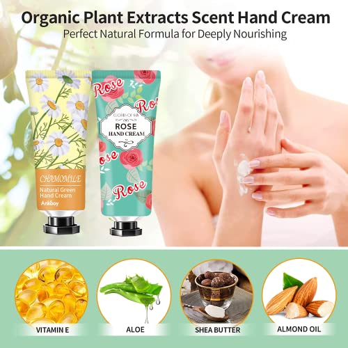 ANKOOY 1 Oz Hand Cream Gifts Set - 74 Natural Scented Travel Moisturizers for Dry Hands, Stocking Stuffers & Gifts for Women & Adults