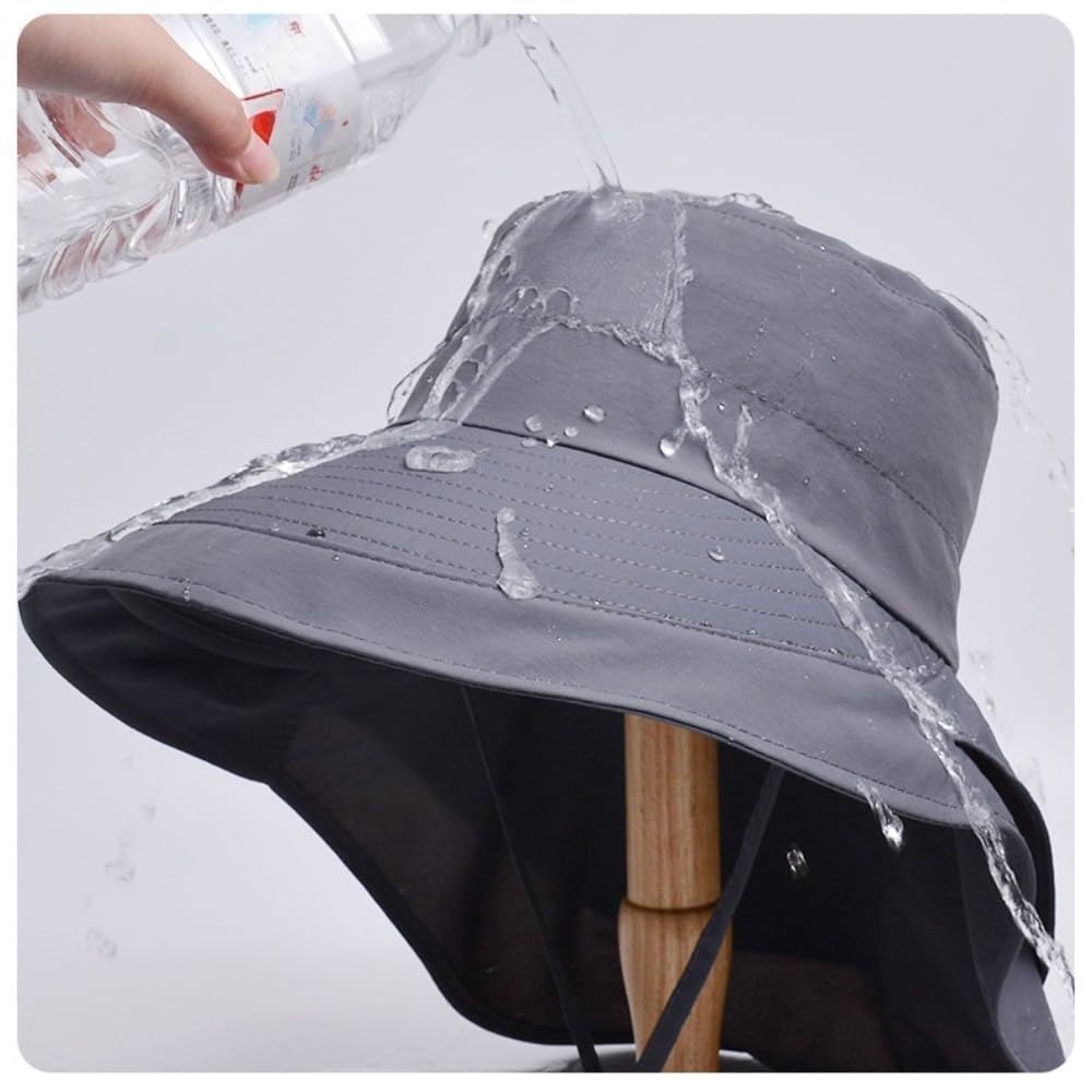 Women's Wide Brim Sun Hat with UPF 50+ UV Protection Foldable Bucket Hat for Beach Travel Hiking Fishing (Khaki)