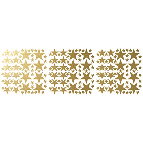 Gold Star Wall Decals - 189 Count Removable Peel and Stick