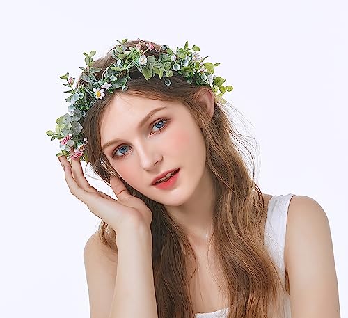 Vivivalue Floral Crown Garland Headband Z - Boho Flower Halo
