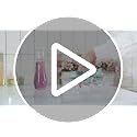 Mouthwash Dispenser Set - Glass Bottle Holder with Cup, 8.8 oz