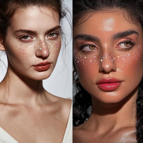 Holographic Glitter Freckles for Face & Body - Festival Makeup