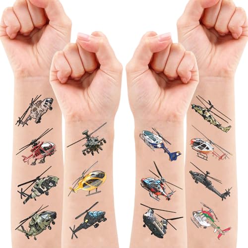 102-Piece Helicopter & Airplane Temporary Tattoos for Kids