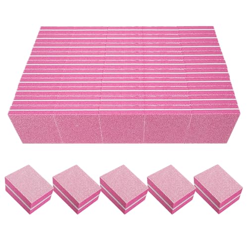 80/80 Grit Nail Buffers - Mini Nail Files for Acrylic & Natural Nails (50 Pack)