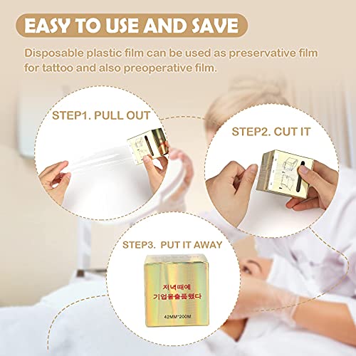 G2PLUS Disposable Eyebrow Plastic Wrap - 600m Makeup Cover Film, 3 Pack