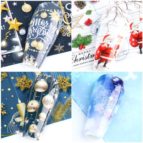 Tyuimhx Christmas Nail Foil Transfer Stickers 10 Sheets – Starry Sky Xmas Nail Art