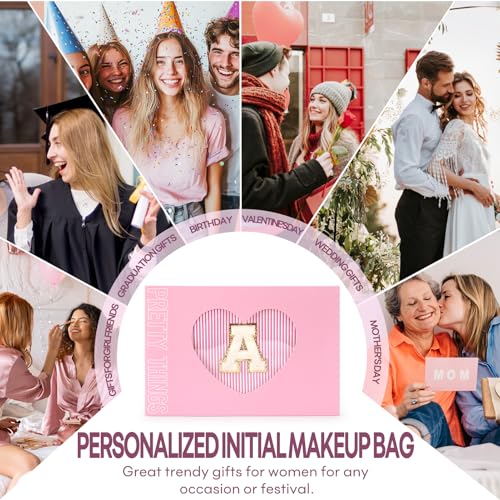 mibasies Graduation Gifts for Teen Girls Girlfriend - Mothers Day Gifts for Mom - 2PCS Gifted Box Makeup Bags - Cosmetic Bag for Travel Toiletry - Teen Girl Gifts Trendy Stuff Teacher Gift - Pink A