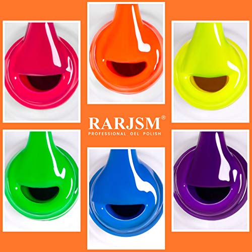 RARJSM Dark Neon Gel Polish Set - 6 Colors, 7.5ml Nail Polish Kit