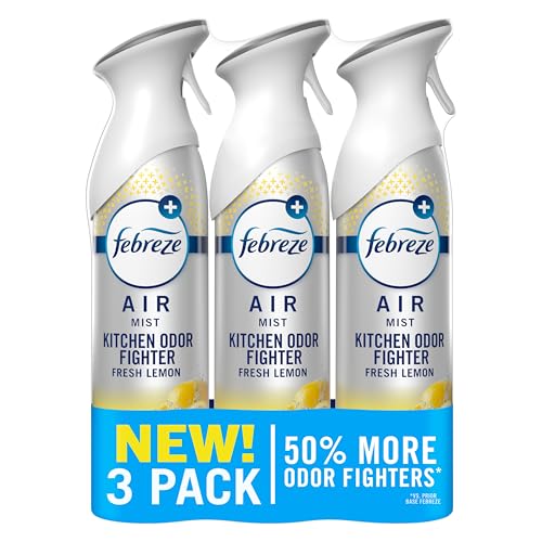 Febreze Air Mist Odor Fighting Fresh Lemon Air Freshener Spray, 8.1oz - 3-Pack