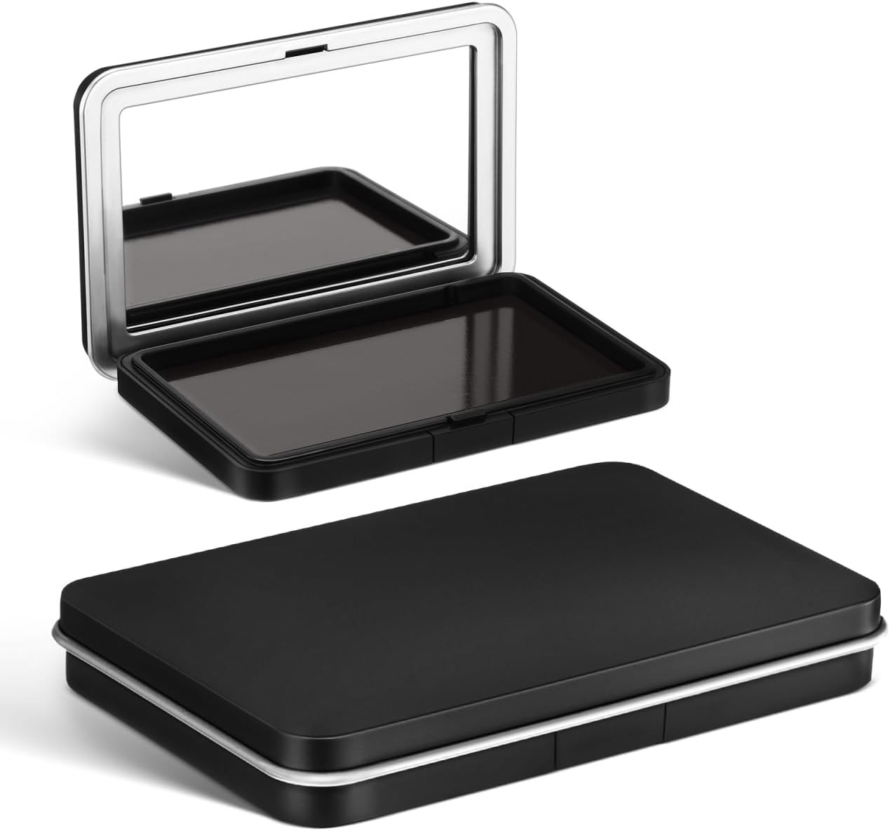 Empty Eyeshadow Palette with Mirror - 2 Pcs Travel Makeup Box | Compact Cosmetic Case 4.33x2.75x0.59 In