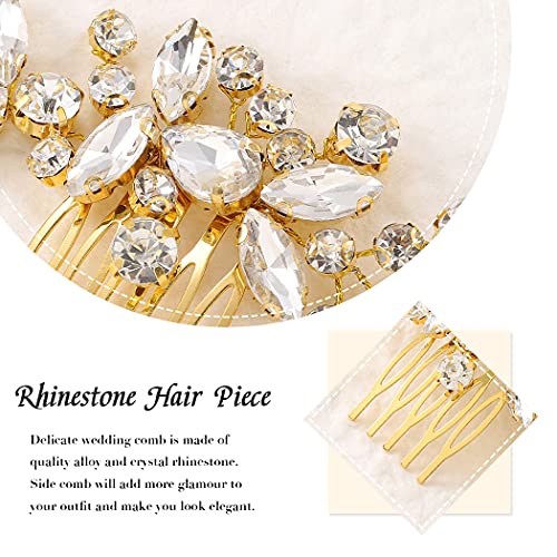 JAKAWIN Bridal Hair Comb Rhinestone Wedding Hair Accessories Silver Gold Rose Gold