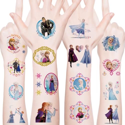 40 Pack Cartoon Frozen Temporary Tattoos for Kids & Adults - Party Favors & Gifts