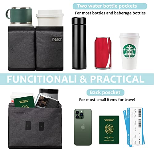 riemot Grey Luggage Cup Holder - Travel Drink Caddy for 2 Mugs