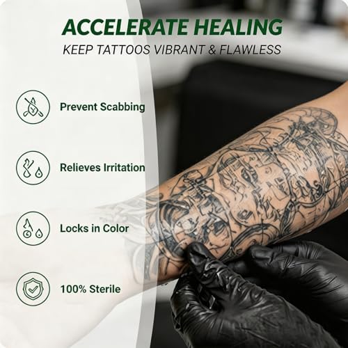 3 Rolls Tattoo Aftercare Bandage - Jconly Waterproof Tattoo Film Second Skin Tattoo Cover Up Patch Tape Healing Wrap Tattoo Supplies for Swimming, Shower, Wound Initial Healing(2 Inch, 4 Inch, 6 Inch)