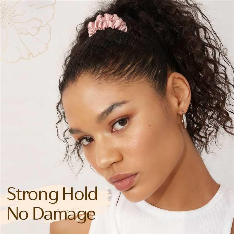 YANIBEST Classic 6 Pcs Mulberry Silk Scrunchies Non-Slip Hair Ties