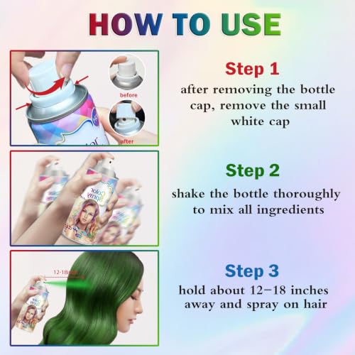 AIUEO White Temporary Hair Color Spray - Vibrant Hair Dye for Cosplay & Events