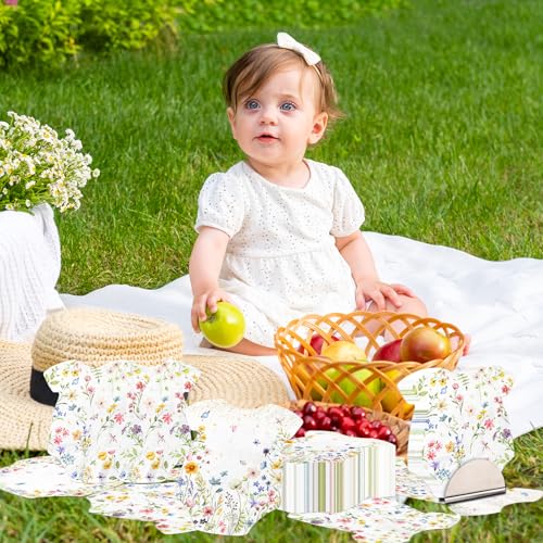 Wildflower Dress Bodysuit Napkins - 100 Pcs Spring Baby Shower Decorations