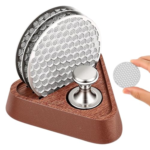 53.3mm Stainless Steel Puck Screen Set with Magnetic Extractor & Stand