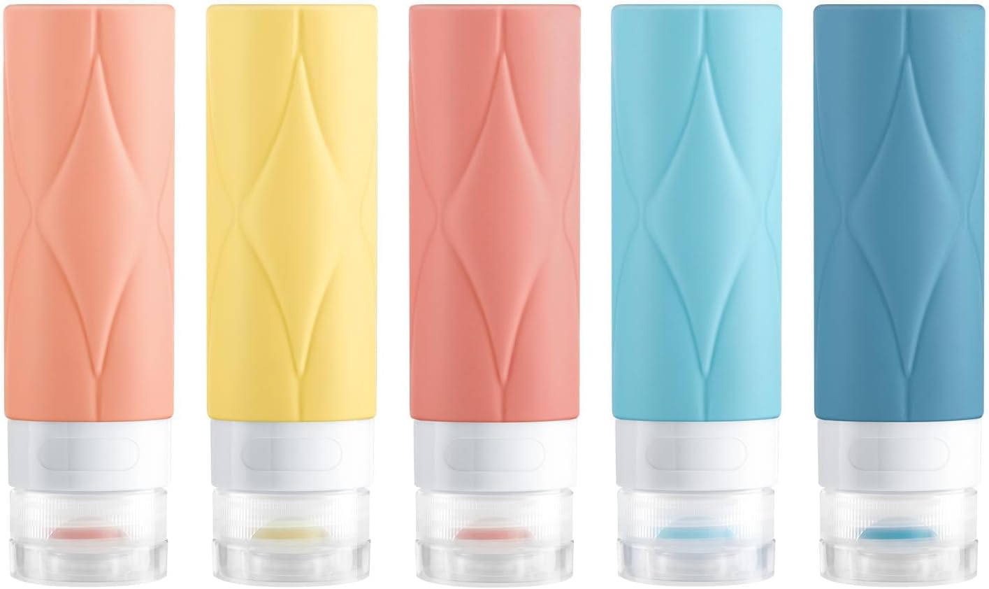 Travel Bottles - Leak Proof TSA Approved Containers | 60ML 5 Pack for Easy Packing