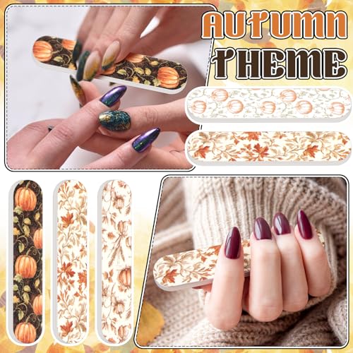 Fall Pumpkin Nail Files 50 Pcs Mini Emery Boards for Women - Autumn Theme