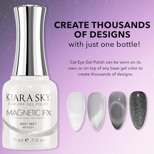 Kiara Sky Cat Eye Gel Nail Polish 15ml - Mist Me? Silver White