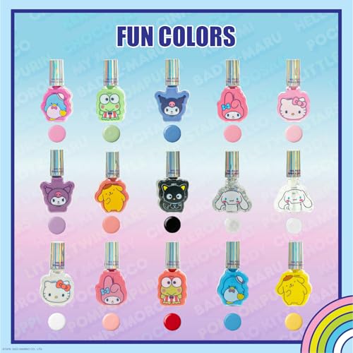 Townley Girl Hello Kitty 16-Piece Peel-Off Nail Polish Set for Kids