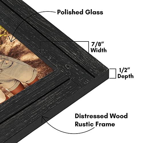 Americanflat 6x8 Distressed Charcoal Black Picture Frame