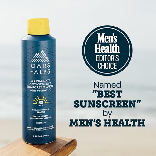 Oars + Alps SPF 50 Body Sunscreen Spray 6oz - Lightweight, Water-Resistant, Reef-Safe