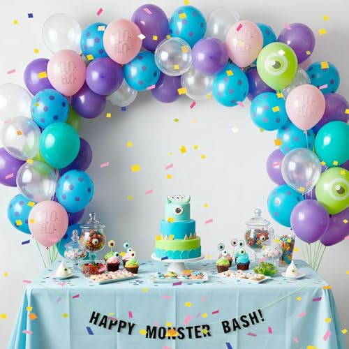 60pcs Cartoon Monster Balloons - Fun Birthday Party Decorations