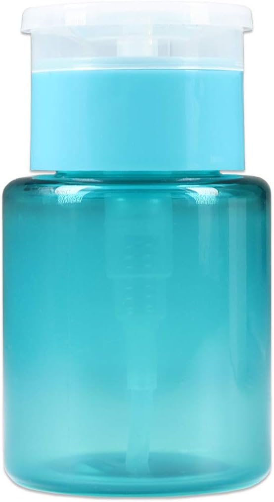 Clear Push Down Pump Dispenser - 3oz Refillable Empty Bottle | Lockable Travel Cosmetic Packaging for Nail Polish
