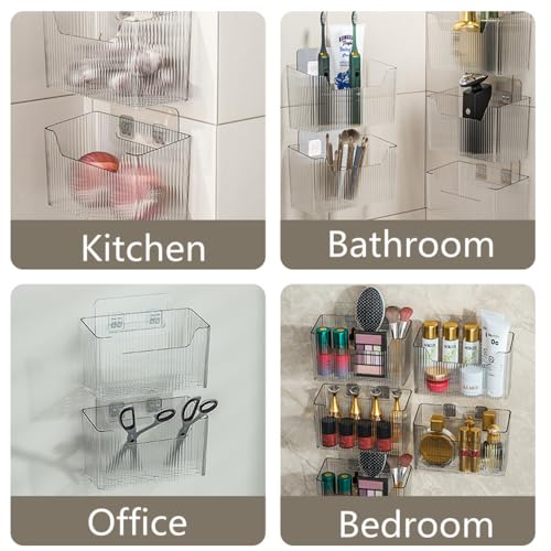 2 Pack Adhesive Cabinet Door Organizer Bins for Kitchen & Bathroom