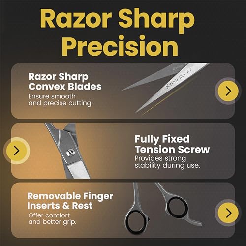 Krisp Shave 7-Inch Professional Japanese Stainless Steel Hair Cutting Shears