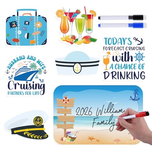 Couple Cruise Door Magnets Set - 7PCS with 3 Paint Pens