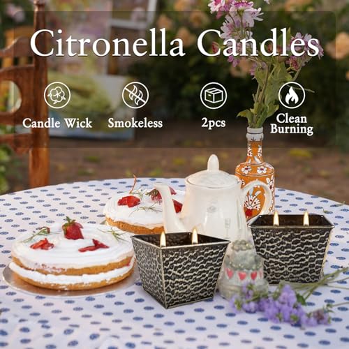 Citronella Candles 2-Pack - 12oz Scented for Indoor & Outdoor Use