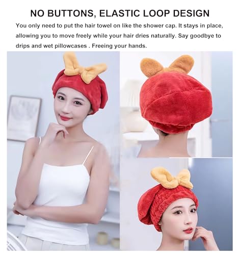 Yellow Microfiber Hair Towel Wrap for Women Quick Dry Hair Cap