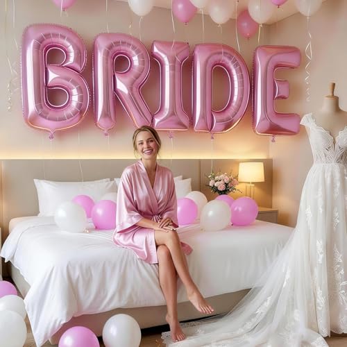 40-Inch Rose Pink Bride Balloons for Bachelorette Party