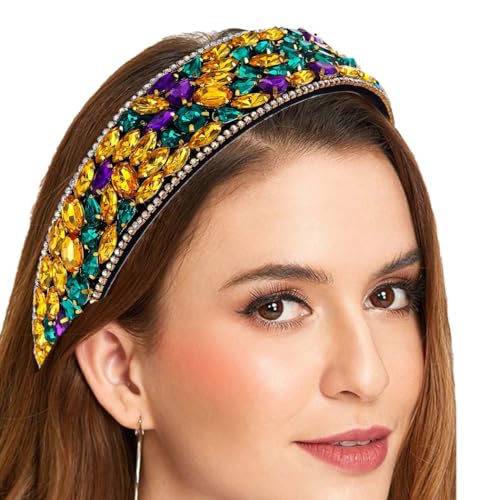 Purple Rhinestone Pearl Headband for Women - Baroque Style (1 Count)