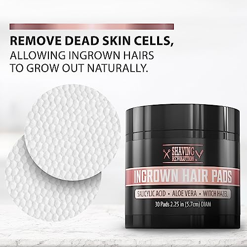 Viking Revolution Ingrown Hair Pads - Pack of 30 Exfoliators for Bikini Area