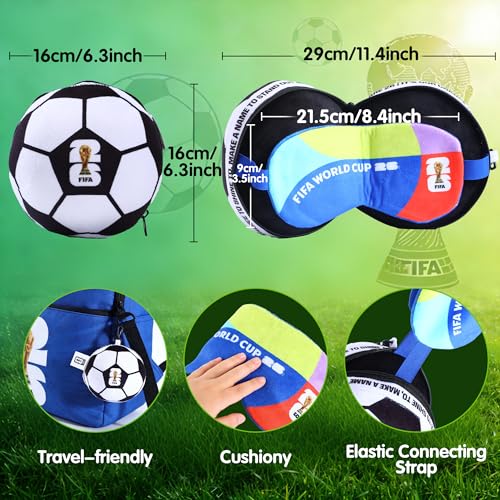 FIFA World Cup 2026 Soccer Ball Travel Pillow & Eye Mask Set