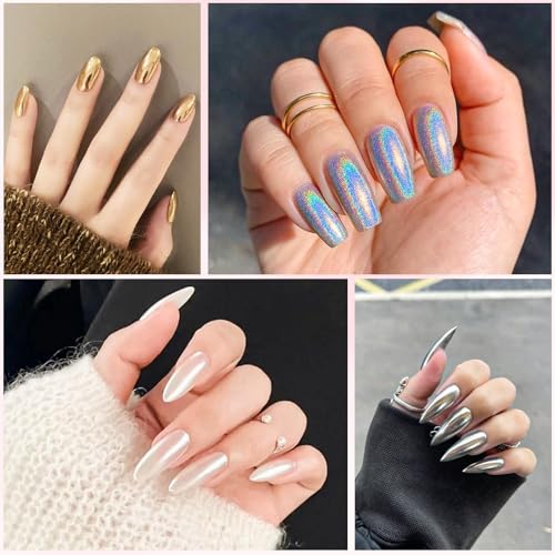 DRMODE 24-Color Mirror & Holographic Chrome Nail Powder Kit for Nail Art